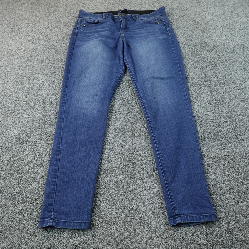 Democracy Jeans Womens 14 Blue Denim Pants Ab Solution High Rise Skinny Stretch
